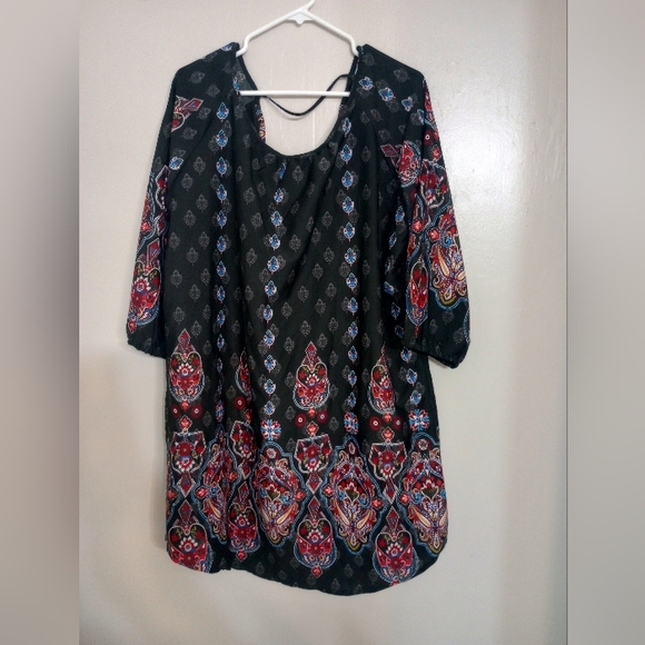 Rock & Roll Cowgirl Dresses & Skirts - Rock And Roll Cowgirl Women's 3/4 Sleeve Paisley Style Design Tunic Dress